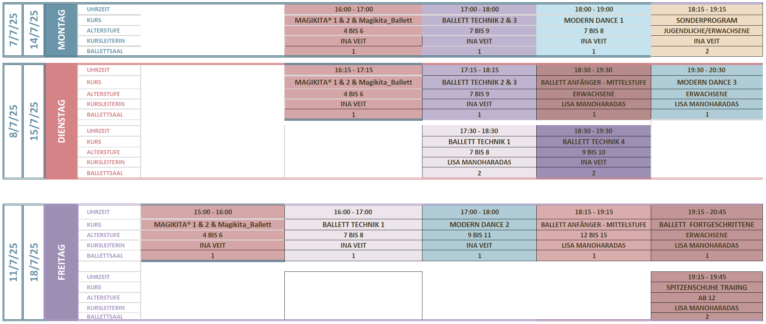 Ferienprogramm Sommer 1 & 2 INA
