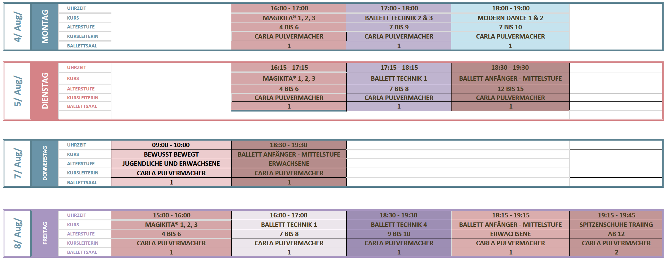 Ferienprogramm Sommer Carla
